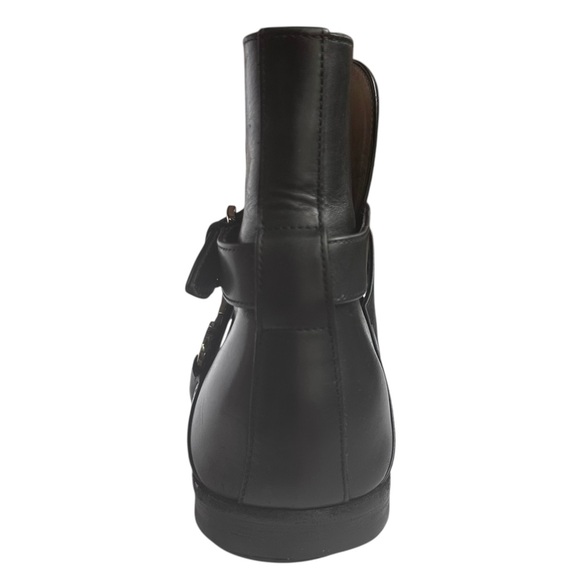 Salvatore Ferragamo Gancini Leather Monk Strap Ankle Boots Black US 8 1/2 Wide - Picture 12 of 16